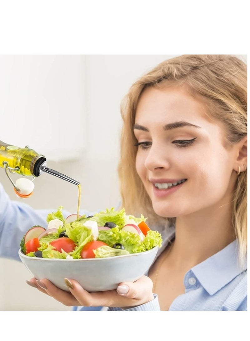 هوم زون عبوة من 6 قطع، فوهة سكب الزيت مع اغطية مطاطية للغبار، فوهة صب الخمور من الستانلس ستيل، سكب سريع لزيت الزيتون والخل - Image 3